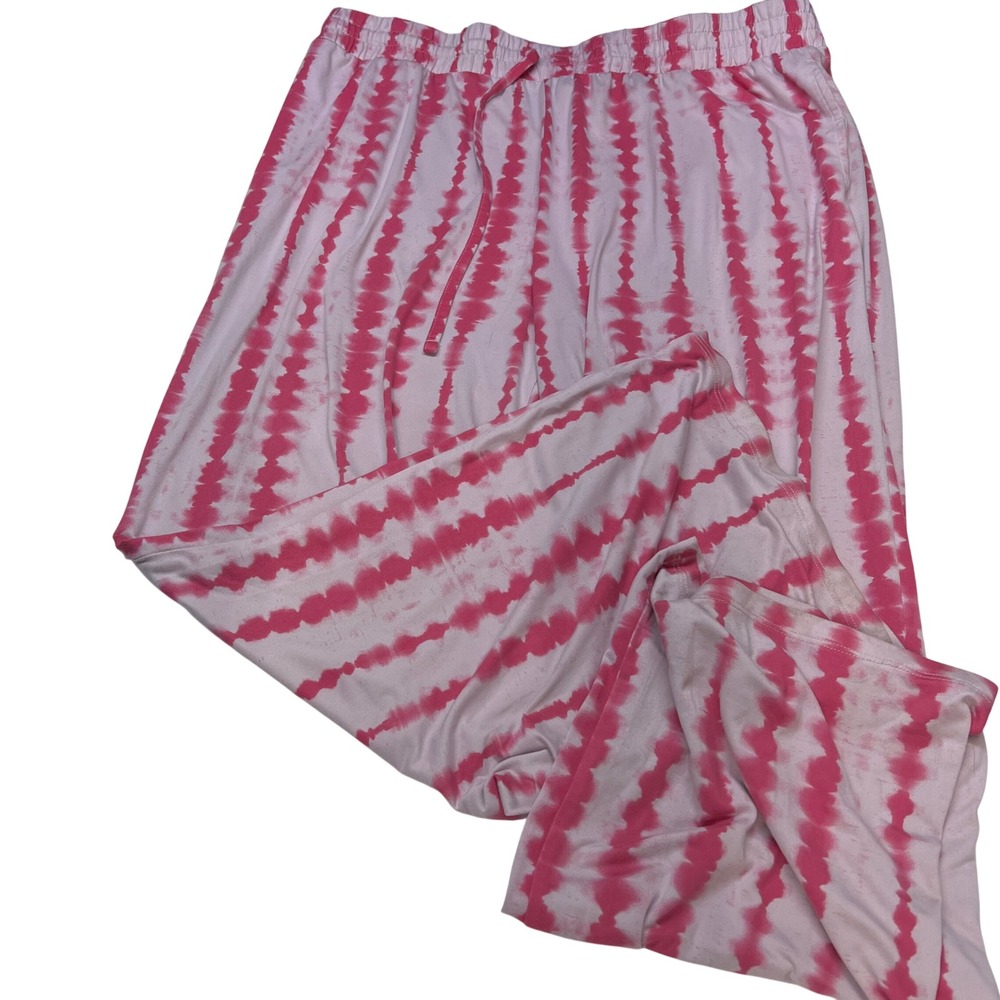 Care Bears Pink Tie Dye Pajama Pants Womens XL Lounge Sleepwear Pockets Stretch